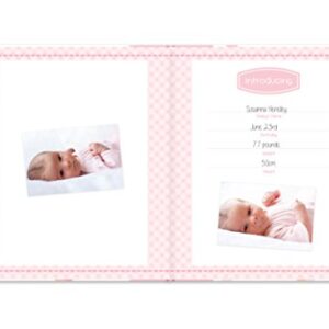 Lil Peach First 5 Years Baby Memory Book, Baby Girl Keepsake Book, Milestone and Photo Journal, Pink & Peach Confetti Polka Dots