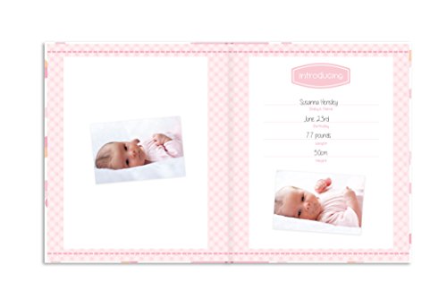 Lil Peach First 5 Years Baby Memory Book, Baby Girl Keepsake Book, Milestone and Photo Journal, Pink & Peach Confetti Polka Dots