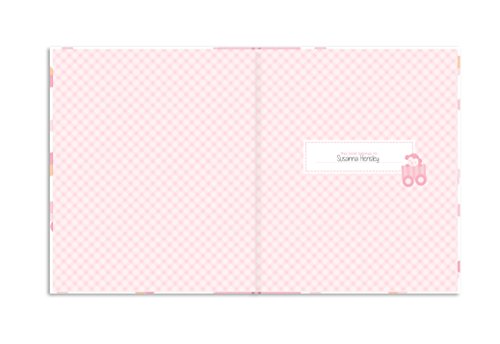 Lil Peach First 5 Years Baby Memory Book, Baby Girl Keepsake Book, Milestone and Photo Journal, Pink & Peach Confetti Polka Dots