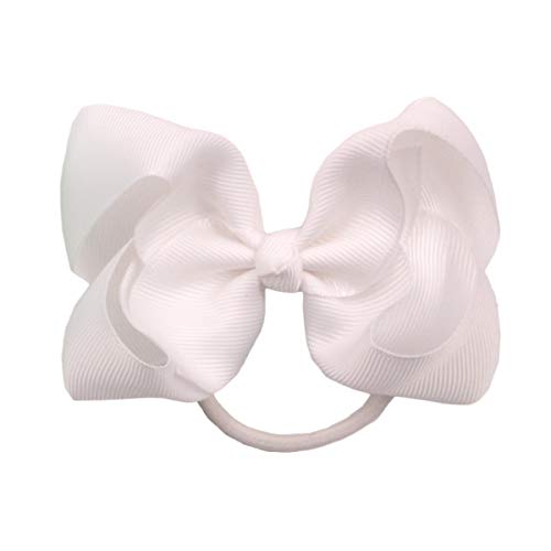 40Pcs 4.5 Inches Boutique Pops Hair Bows Elastic Hair Ties Grosgrain Ribbon Big Cheer Bow Ponytail Holder Rubber Hair Bands for Girls Toddlers Kids Teens In Pairs