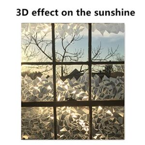 Niviy 3D No Glue Static Cling Window Films Privacy Cut Glass Window Sticker for Bathroom Office Kitchen Window Decor 17.7"x 78.7"