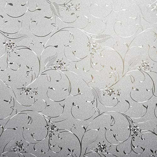 Niviy Static Cling Non-Adhesive Window Film Frosted Glass Bathroom Door Decoration Privacy Covering (17.7"x 78.7")