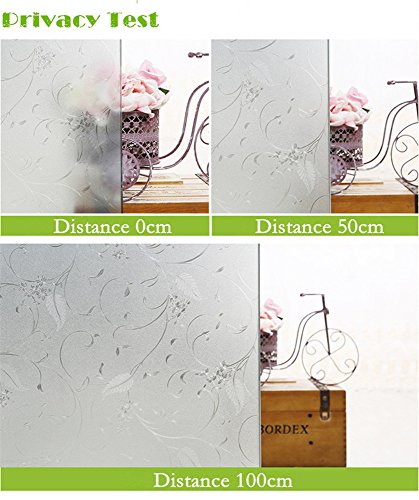 Niviy Static Cling Non-Adhesive Window Film Frosted Glass Bathroom Door Decoration Privacy Covering (17.7"x 78.7")