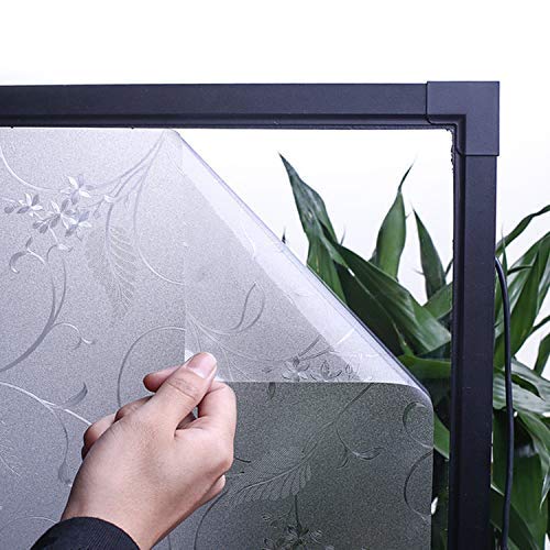 Niviy Static Cling Non-Adhesive Window Film Frosted Glass Bathroom Door Decoration Privacy Covering (17.7"x 78.7")