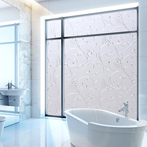 Niviy Static Cling Non-Adhesive Window Film Frosted Glass Bathroom Door Decoration Privacy Covering (17.7"x 78.7")