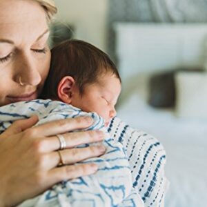 aden + anais Silky Soft Swaddle Blanket,100% Bamboo Viscose Muslin Blankets for Girls & Boys, Baby Receiving Swaddles, Ideal Newborn & Infant Swaddling Set, 3 Pack, Indigo Shibori