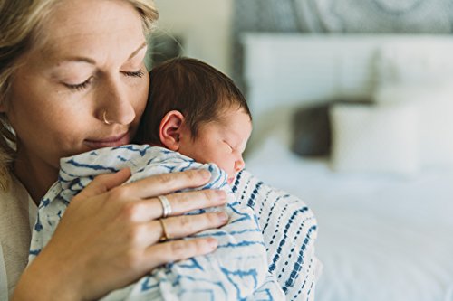 aden + anais Silky Soft Swaddle Blanket,100% Bamboo Viscose Muslin Blankets for Girls & Boys, Baby Receiving Swaddles, Ideal Newborn & Infant Swaddling Set, 3 Pack, Indigo Shibori