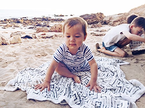 aden + anais Silky Soft Dream Blanket | 100% Viscose Bamboo Muslin Baby Blankets for Girls & Boys | Ideal Newborn Nursery & Crib Blanket | Unisex Toddler & Infant Boutique Bedding, Indigo Shibori Blue