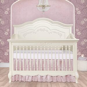 Evolur Aurora 5-In-1 Convertible Crib In Ivory Lace, Greenguard Gold Certified, Features 3 Mattress Height Settings, Sturdy And Spacious Baby Crib, Wooden Furniture