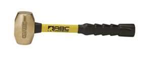 abc hammers abc4bfb brass hammer with 12" fiberglass handle, 4-pound