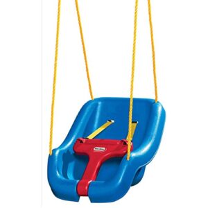 Little Tikes Snug 'n Secure Blue Swing with Adjustable Straps, 2-in-1 for Baby and Toddlers Ages 9 Months - 4 Years