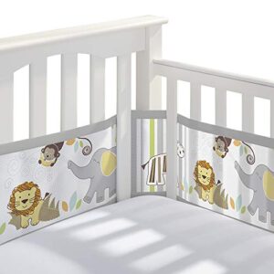 breathablebaby breathable mesh crib liner – classic collection – safari fun too – fits full-size four-sided slatted and solid back cribs – anti-bumper