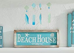 Beachcombers Beach House Framed Coastal Plaque Sign Wall Hanging Decor Decoration for The Beach Multi