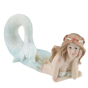 beachcombers laying mermaid figure coastal beach house decor decoration teal