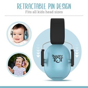 My Happy Tot Noise Cancelling Headphones for Kids, Adjustable Baby Ear Protection Earmuffs with Ergonomic Design, Blue