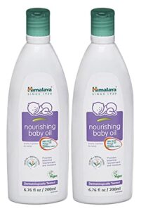 himalaya nourishing baby oil, light & non-greasy for a soothing massage or baby bath, 6.76 oz, 2 pack