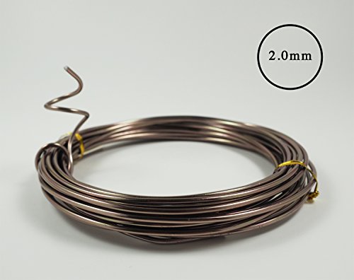 Anodized Aluminum Bonsai Training Wire 5-Size Starter Set with Canvas Bag - 1.0mm, 1.5mm, 2.0mm, 2.5mm, 3.0mm (147 feet total) - Choose Your Color (5 Sizes, Brown)