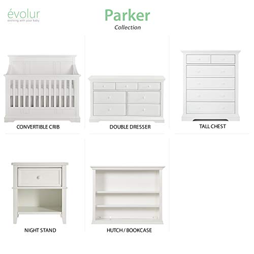 Evolur Parker 5 in 1 Convertible Crib, Winter White