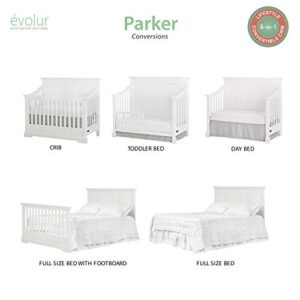 Evolur Parker 5 in 1 Convertible Crib, Winter White