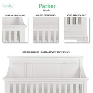 Evolur Parker 5 in 1 Convertible Crib, Winter White