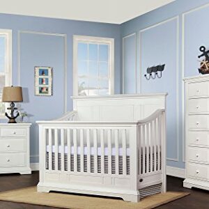 Evolur Parker 5 in 1 Convertible Crib, Winter White