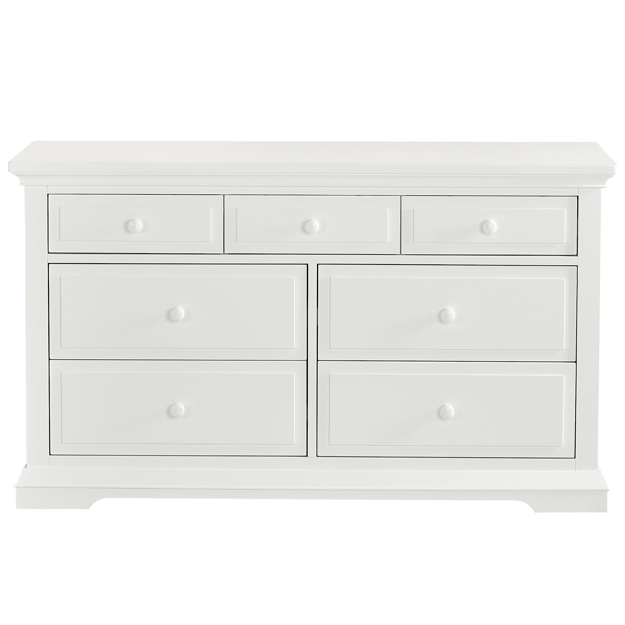 Evolur Parker Double Dresser, Winter White, 54x20.3x32 Inch (Pack of 1)