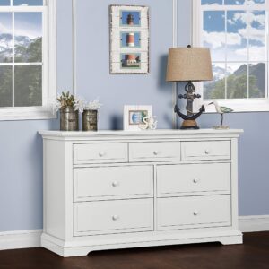 Evolur Parker Double Dresser, Winter White, 54x20.3x32 Inch (Pack of 1)