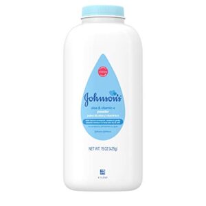 johnson's baby powder for delicate skin, hypoallergenic and free of parabens, phthalates, and dyes for baby skin care, 1.5 oz