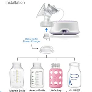 Maymom Baby Bottle Thread Changer or Bottle Converter; Compatible with Spectra S1 S2 Pumps Wide Mouth Flanges to use Medela Bottles, Ameda Bottles, Lifefactory Bottles, Dr. Brown Narrow Neck Bottles