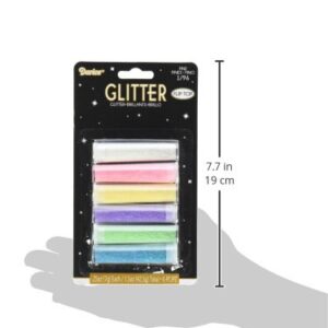 Darice, 6 Piece, Pastel Color Fine Glitter, Assorted