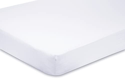 aden + anais Essentials Classic Crib Sheet, 100% Cotton Muslin, Super Soft, Breathable, Tailored Snug Fit, Solid White