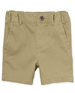 the children's place baby boys and toddler boys chino shorts, flax, 4t