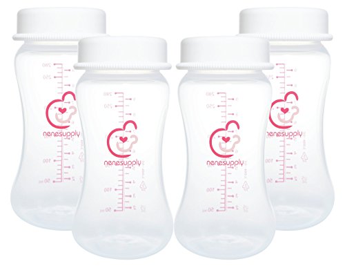 Nenesupply 9oz Wide Neck Breast Pump Bottles Use as Bottles for Pumping with Spectra S1 Spectra S2 9 Plus Breast Pumps. Pump Bottles for Spectra Pump. Breastmilk Storage and Collection Bottles