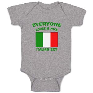 everyone loves a nice italian boy baby bodysuit one piece oxford gray 6 months