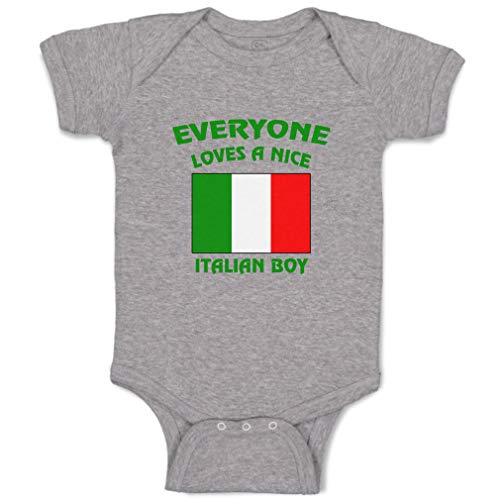 Everyone Loves A Nice Italian Boy Baby Bodysuit One Piece Oxford Gray 6 Months