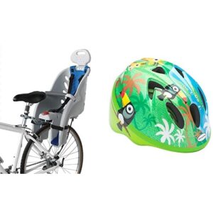 schwinn deluxe child carrier and schwinn infant helmet, jungle