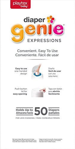 Diaper Genie Expressions Pail | Odor-Controlling Baby Diaper Disposal System | Includes Diaper Pail and 1 Starter Refill Bag