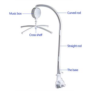 AGPtek 28 inch Baby Crib Mobile Bed Bell Holder Music Box Holder Arm Bracket Baby Bed Stent Set Nut Screw