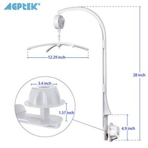 AGPtek 28 inch Baby Crib Mobile Bed Bell Holder Music Box Holder Arm Bracket Baby Bed Stent Set Nut Screw