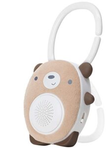 wavhello soundbub, white noise machine and bluetooth speaker | portable and rechargeable baby sleep sound soother – benji the bear, brown
