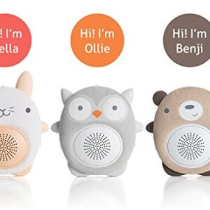 WavHello SoundBub, White Noise Machine and Bluetooth Speaker | Portable and Rechargeable Baby Sleep Sound Soother – Benji The Bear, Brown