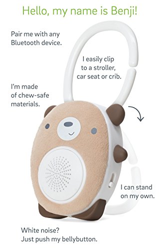 WavHello SoundBub, White Noise Machine and Bluetooth Speaker | Portable and Rechargeable Baby Sleep Sound Soother – Benji The Bear, Brown