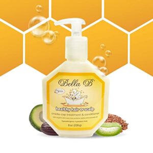 bella b healthy hair & scalp baby cradle cap treatment 8 oz - cradle cap treatment for babies - baby conditioner silky hair care - cradle cap treatment for toddlers - conditioner for babies