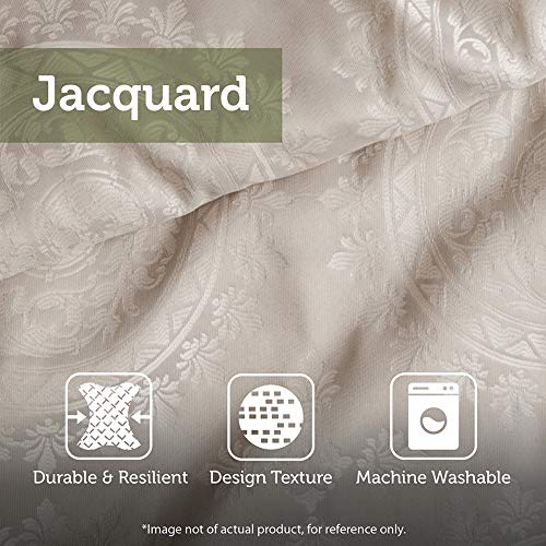 Madison Park Quilt Set Luxurious Jacquard Stripes Design - All Season, Coverlet Bedspread Lightweight Bedding Layer, Shams, Decorative Pillow, Full/Queen(90"x90"), Chevron Grey/Taupe 6 Piece
