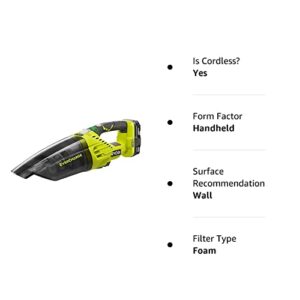 RYOBI P714K 18V One+ Evercharge Cordless Hand Vacuum Kit