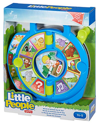 Fisher-Price Little People Toddler Learning Toy World of Animals See ‘N Say with Music and Sounds for Ages 18+ Months