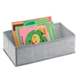 mDesign Soft Fabric Dresser Drawer and Closet Storage Organizer Set for Child/Kids Room, Nursery, Playroom - 4 Pieces, 10 Compartments, Set of 2 - Textured Print - Gray