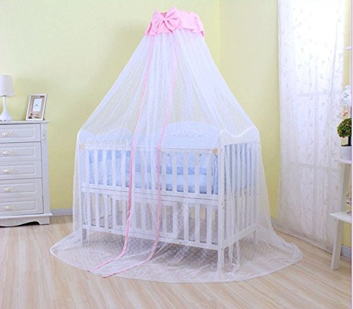 JOYLIFE Baby Net Baby Toddler Bed Crib Dome Canopy Netting (Pink)