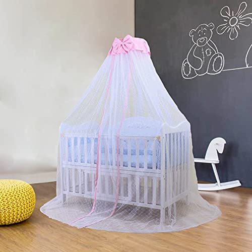 JOYLIFE Baby Net Baby Toddler Bed Crib Dome Canopy Netting (Pink)