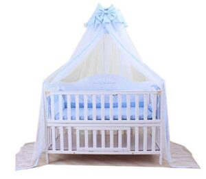 joylife baby netting baby toddler bed crib dome canopy netting (blue)